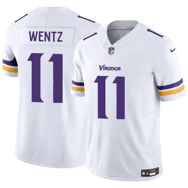 Men's Minnesota Vikings #11 Carson Wentz White 2025 F.U.S.E. Vapor Untouchable Limited Stitched Jersey
