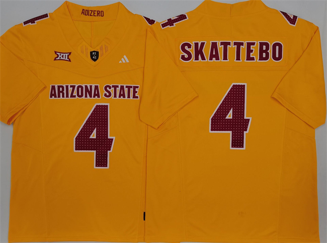Men's Arizona State Sun Devils #4 Cam Skattebo Yellow 2024 F.U.S.E. Vapor Limited Stitched Jersey