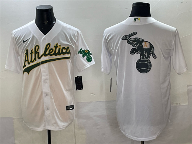 Men's Oakland Athletics Team Big Logo White Stitched MLB Baseball Jersey