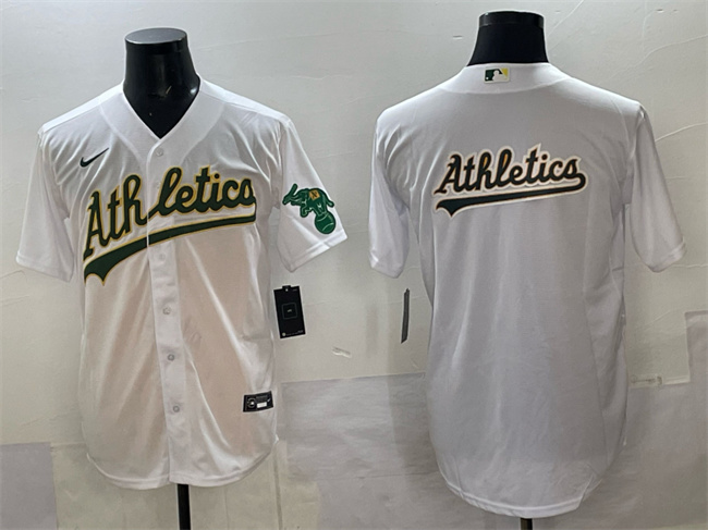 Men's Oakland Athletics Team Big Logo White Stitched Baseball Jerseys