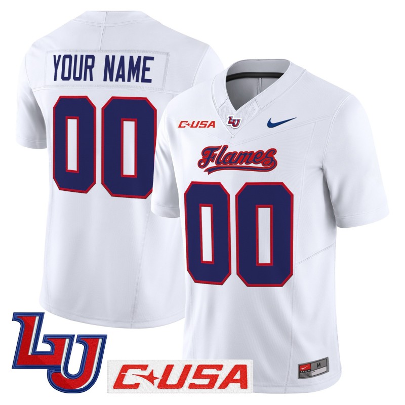Liberty Flames Custom White 2025 Nike Vapor Limited Jersey - Gender Men Women and Youth