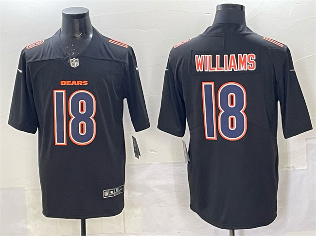Men's Chicago Bears #18 Caleb Williams Black Fashion Vapor Untouchable Limited Stitched Football Jersey