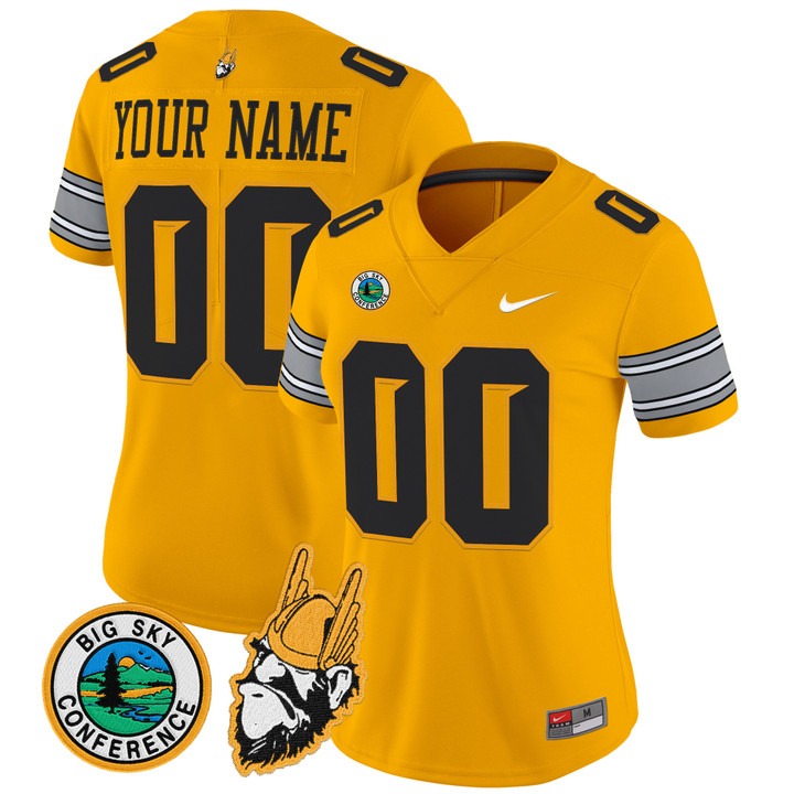 Women's Idaho Vandals Custom Gold 1975 Throwback Vapor Limited Stitched Football Jersey