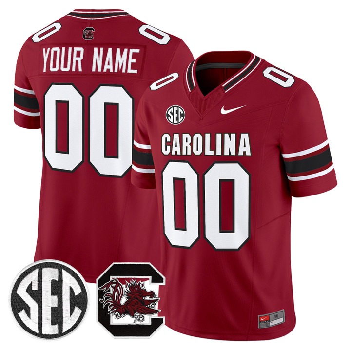 Men's South Carolina Gamecocks Custom Garnet Nike Vapor Limited Stitched Football Jersey