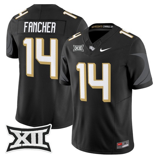 Men's UCF Knights #14 Cam Fancher Black 2025 Vapor Limited Stitched Football Jersey
