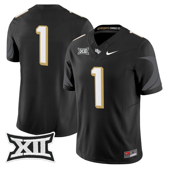 Men's UCF Knights #1 Black 2025 Vapor Limited Stitched Football Jersey