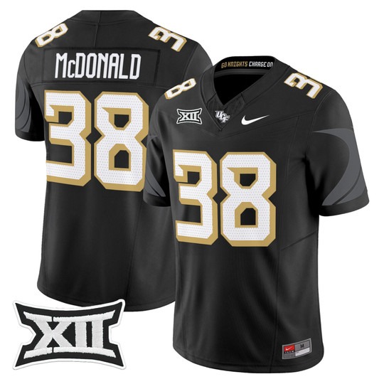 Men's UCF Knights #38 Jayden McDonald Black 2025 Vapor Limited Stitched Football Jersey