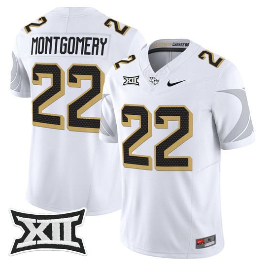 Men's UCF Knights #22 Myles Montgomery White 2025 Vapor Limited Stitched Football Jersey