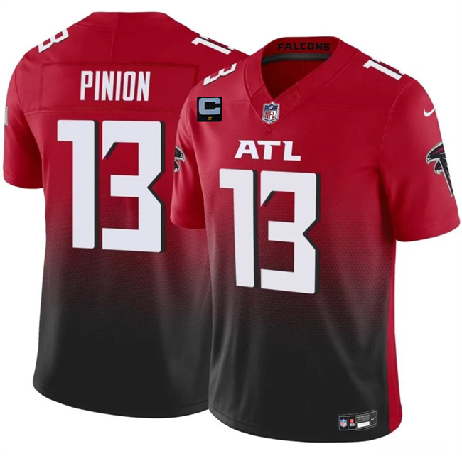 Men's Atlanta Falcons #13 Bradley Pinion Red Black 2025 F.U.S.E With 1-Star C Patch Vapor Untouchable Limited Stitched Football Jersey