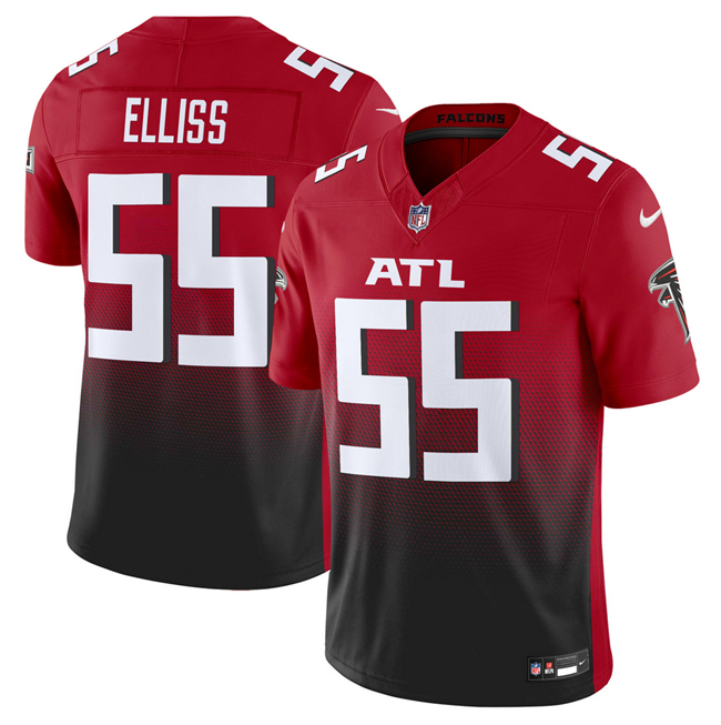 Men's Atlanta Falcons 55 Kaden Elliss Red Black 2025 F.U.S.E Vapor Untouchable Limited Stitched Football Jersey