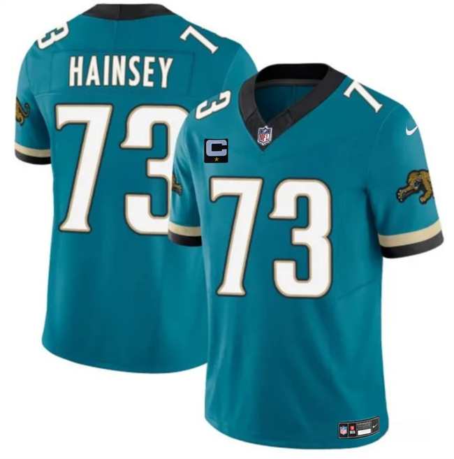 Men's Jacksonville Jaguars #73 Robert Hainsey Teal 2025 F.U.S.E. With 1-Star C Patch Prowler Throwback Vapor Limited Stitched Football Jersey