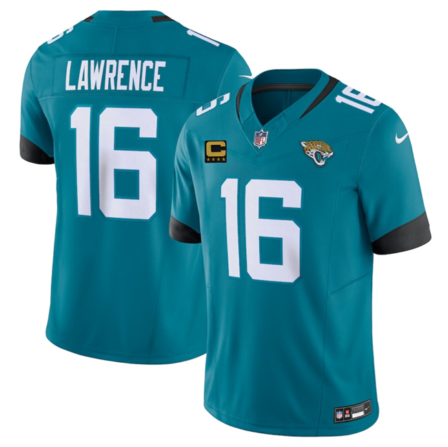 Men's Jacksonville Jaguars #16 Trevor Lawrence Teal 2025 F.U.S.E. With 4-Star C Patch Vapor Untouchable Limited Stitched Jersey