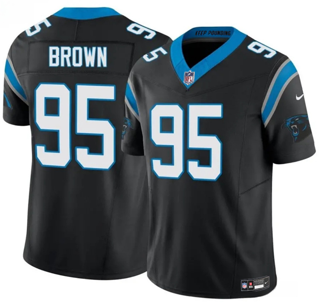 Men's Carolina Panthers #95 Derrick Brown Black 2025 F.U.S.E. Vapor Limited Stitched Football Jersey Men's Carolina Panthers #95 Derrick Brown Black 2025 F.U.S.E. Vapor Limited Stitched Football Jersey