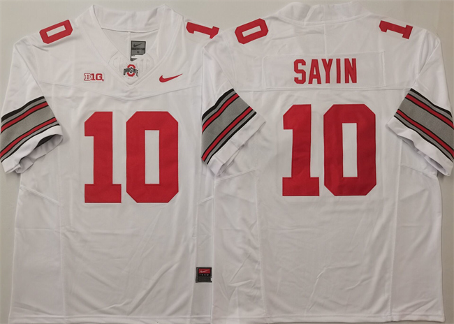 Men's Ohio State Buckeyes #10 Julian Sayin White 2025 F.U.S.E. Limited Stitched Jerseys