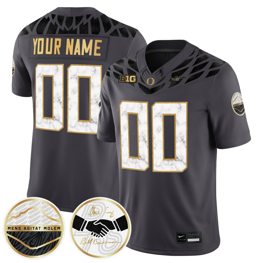 Men's Oregon Ducks Custom Anthricite 2025 'Shoe Duck' Nike Vapor F.U.S.E. Limited Stitched Football Jersey