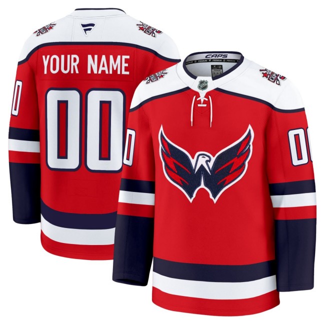 Men's Washington Capitals Custom Red Alternate Stitched Hockey Jersey