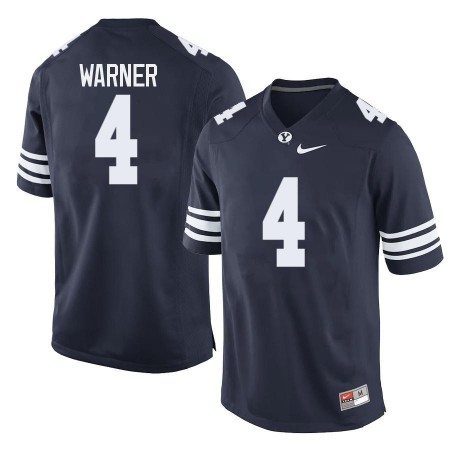 Youth BYU Cougars #4 Fred Warner Navy Blue Nike Limited Jersey