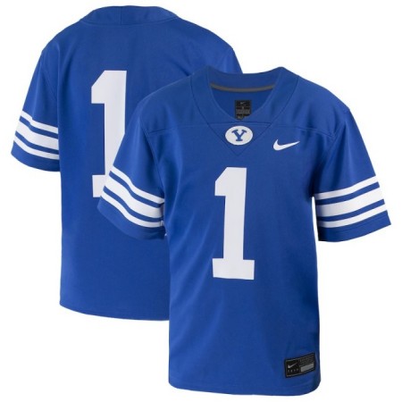 Youth BYU Cougars #1 Royal Nike Untouchable Replica Game Stitched Jersey