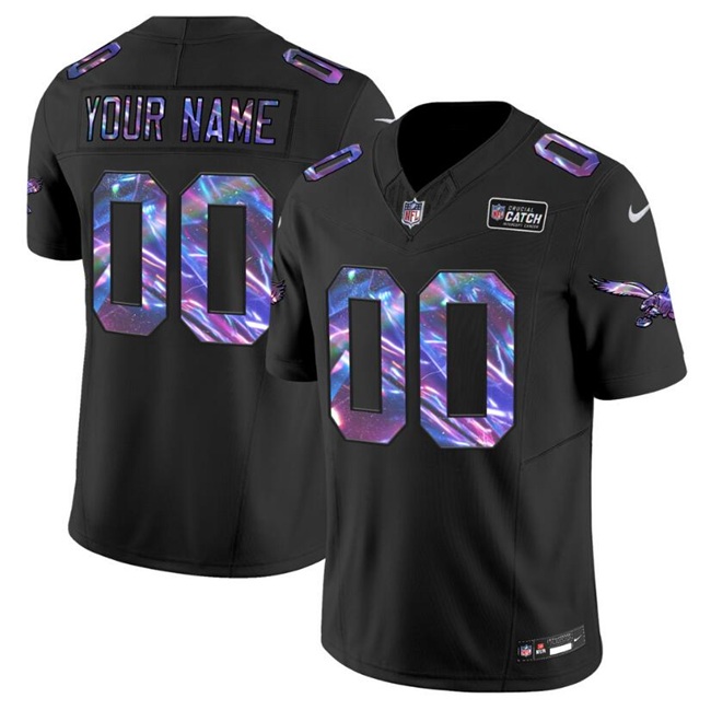 Men's Philadelphia Eagles Active Player Custom Black 2024 Crucial Catch F.U.S.E. Vapor Limited Stitched Football Jersey