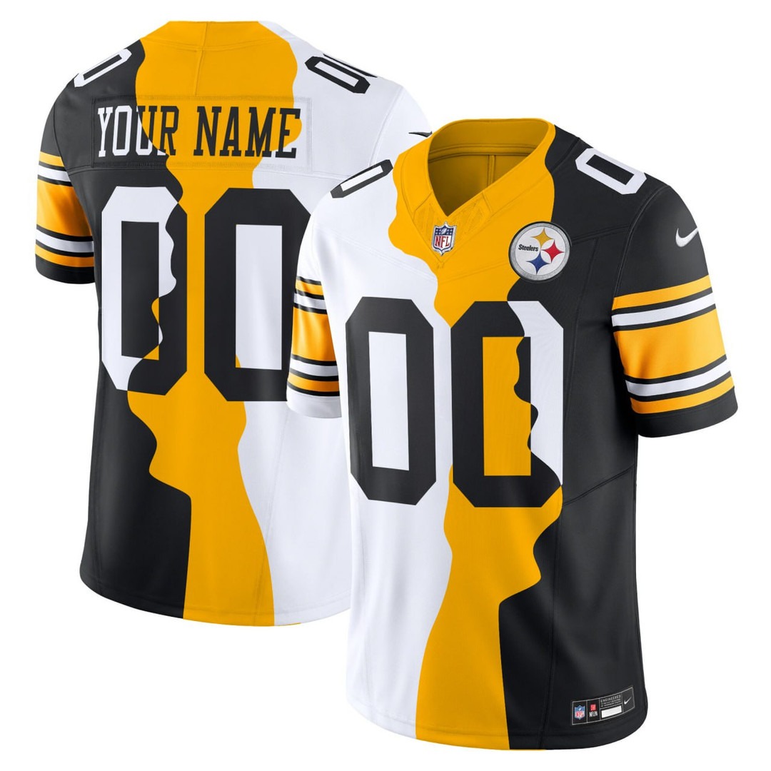 Men's Pittsburgh Steelers Custom 3 Split 2025 Vapor FUSE Limited Stitched Jersey