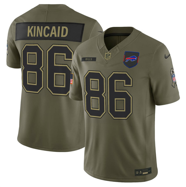 Men's Buffalo Bills #86 Dalton Kincaid Olive 2025 F.U.S.E. Salute to Service Limited Stitched Football Jersey