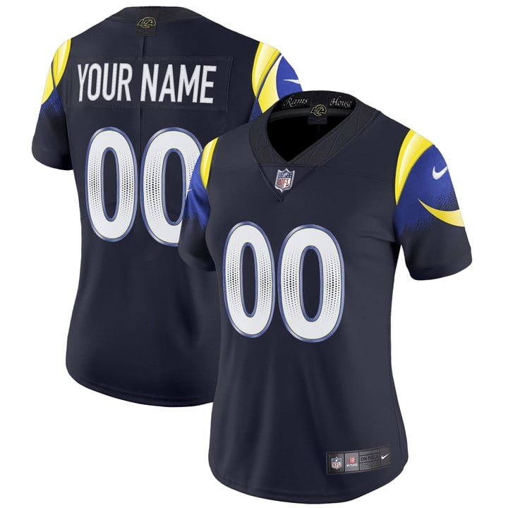 Women's Los Angeles Rams Custom Midnight Blue Nike 'Rivalries' 2025 Vapor Untouchable Limited Stitched Jersey