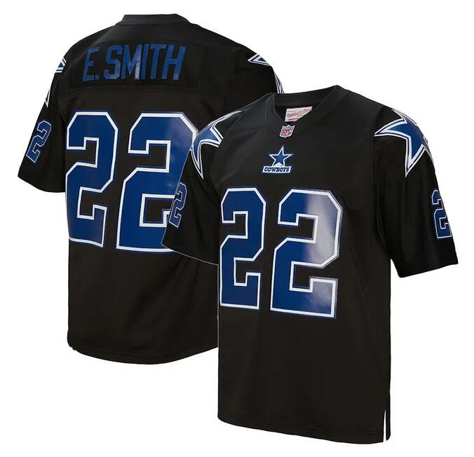 Men's Dallas Cowboys #22 Emmitt Smith Black Throwback Limited Stitched Football Jersey