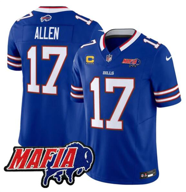 Men's Buffalo Bills #17 Josh Allen Royal F.U.S.E. 4-Star C With Bills Mafia Patch Vapor Untouchable Limited Stitched Football Jersey