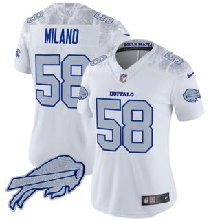 Women's Buffalo Bills #58 Matt Milano 2025 Rivalries Nike Vapor Limited Stitched Jersey