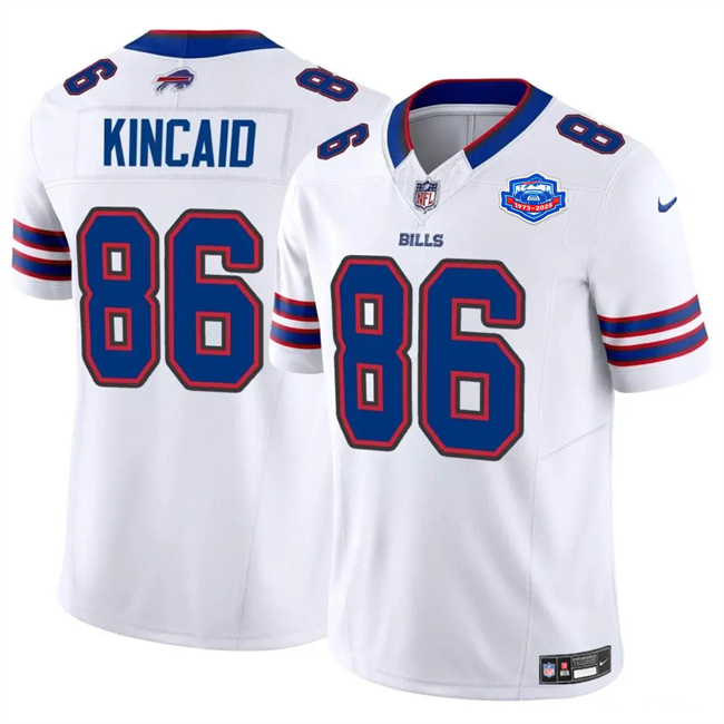 Men's Buffalo Bills #86 Dalton Kincaid White 2025 F.U.S.E. With Farewell Patch Vapor Untouchable Limited Stitched Football Jersey