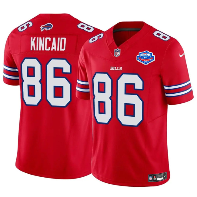 Men's Buffalo Bills #86 Dalton Kincaid Red 2025 F.U.S.E. With Farewell Patch Vapor Untouchable Limited Stitched Football Jersey
