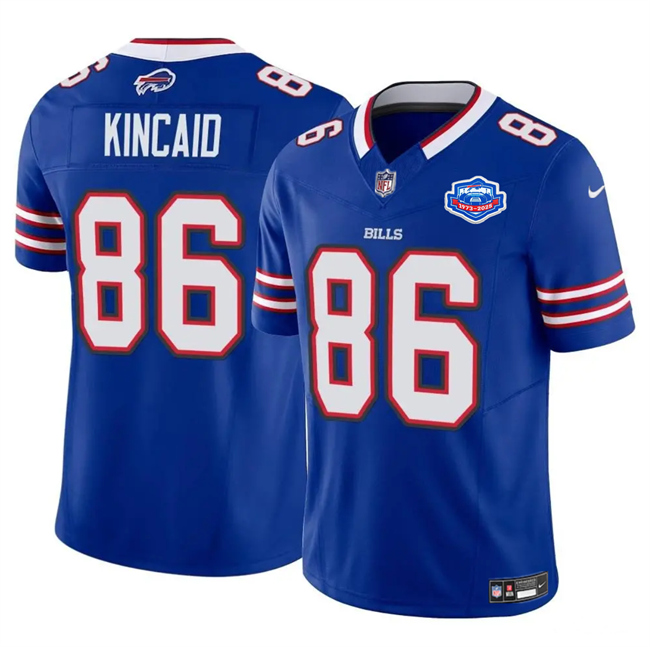 Men's Buffalo Bills #86 Dalton Kincaid Blue 2025 F.U.S.E. With Farewell Patch Vapor Untouchable Limited Stitched Football Jersey
