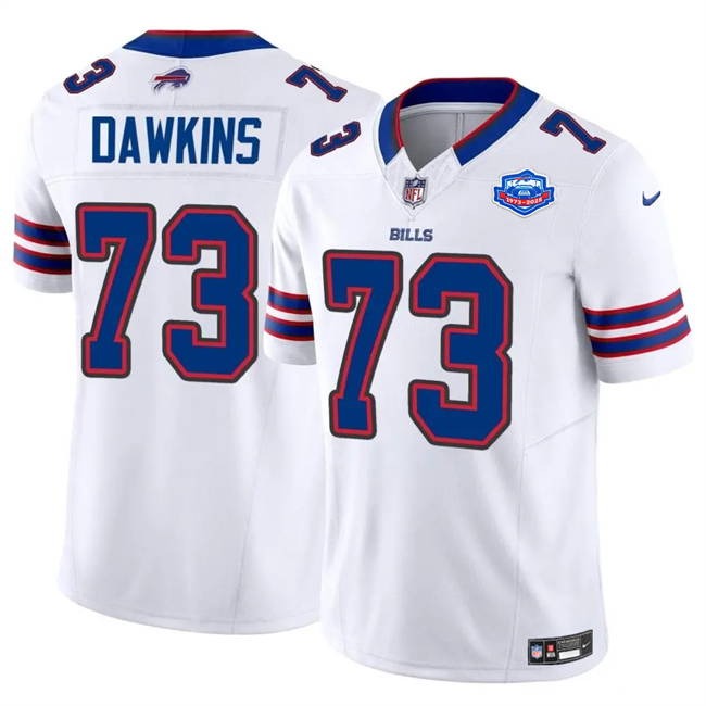 Men's Buffalo Bills #73 Dion Dawkins White 2025 F.U.S.E. With Farewell Patch Vapor Untouchable Limited Stitched Football Jersey