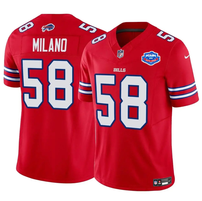 Men's Buffalo Bills #58 Matt Milano Red 2025 F.U.S.E. With Farewell Patch Vapor Untouchable Limited Stitched Football Jersey