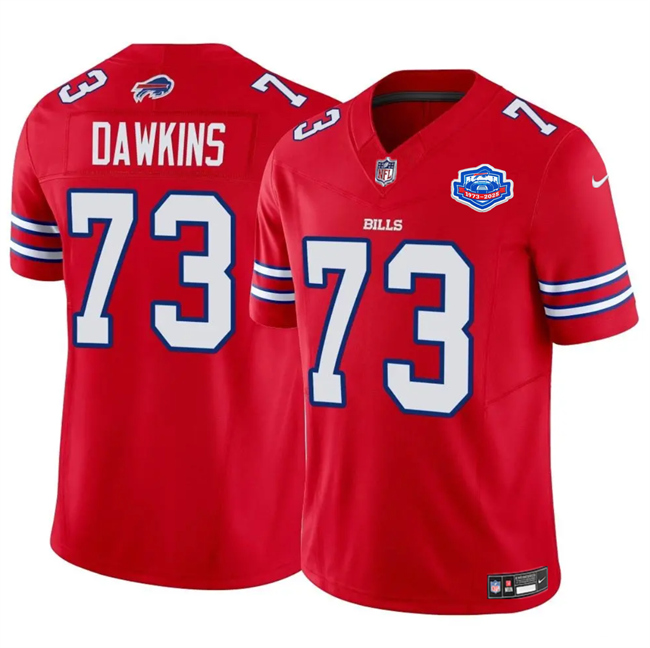 Men's Buffalo Bills #73 Dion Dawkins Red 2025 F.U.S.E. With Farewell Patch Vapor Untouchable Limited Stitched Football Jersey