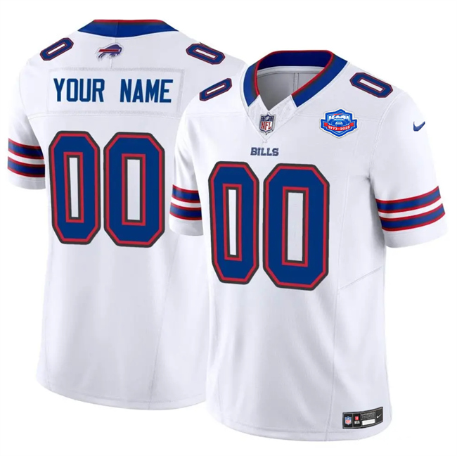Men's Buffalo Bills Active Player Custom White 2025 F.U.S.E. With Farewell Patch Vapor Untouchable Limited Stitched Football Jersey