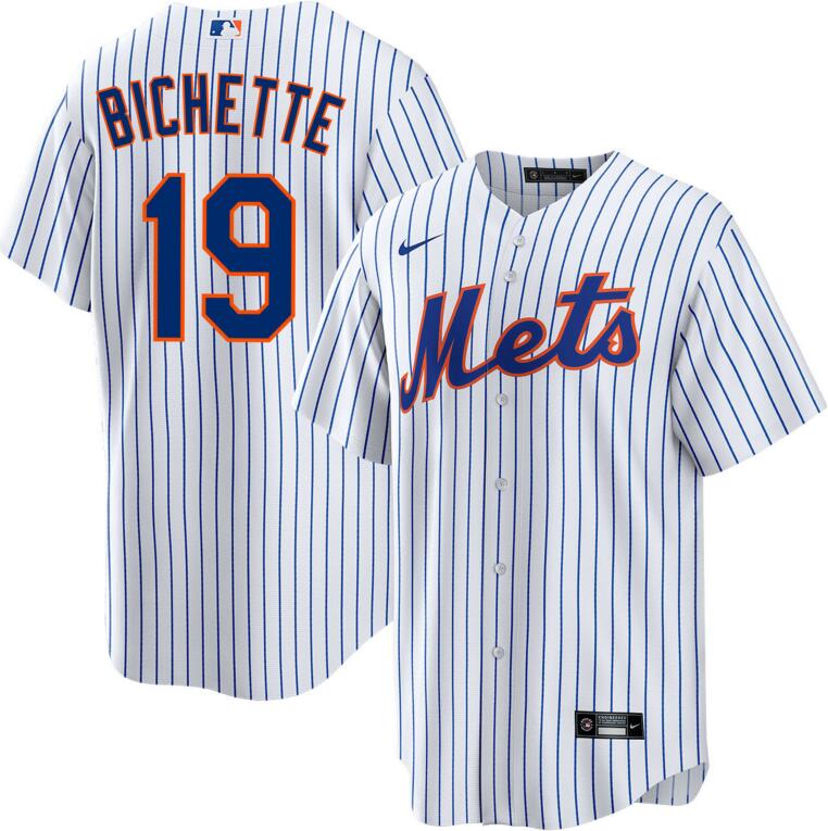 Men's New York Mets #19 Bo Bichette 2026 White Cool Base Stitched Baseball Jersey