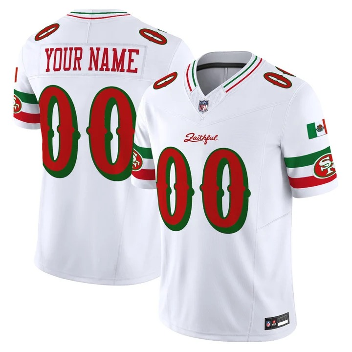 Men's San Francisco 49ers Custom Mexico White Rivalries F.U.S.E. Vapor Limited Stitched Jersey