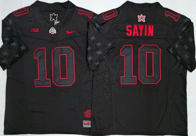 Men's Ohio State Buckeyes #10 Julian Sayin Black 'Stranger Things Edition' F.U.S.E. Vapor Limited Stitched Football Jersey