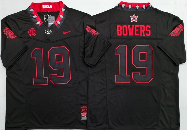 Men's Georgia Bulldogs #19 Brock Bowers Black 'Stranger Things Edition' F.U.S.E. Vapor Limited Stitched Football Jersey