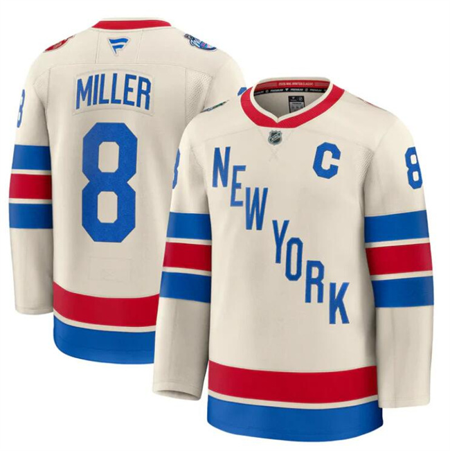 Youth New York Rangers #8 J.T. Miller Beige 2026 Winter Classic With C Patch Stitched Hockey Jersey