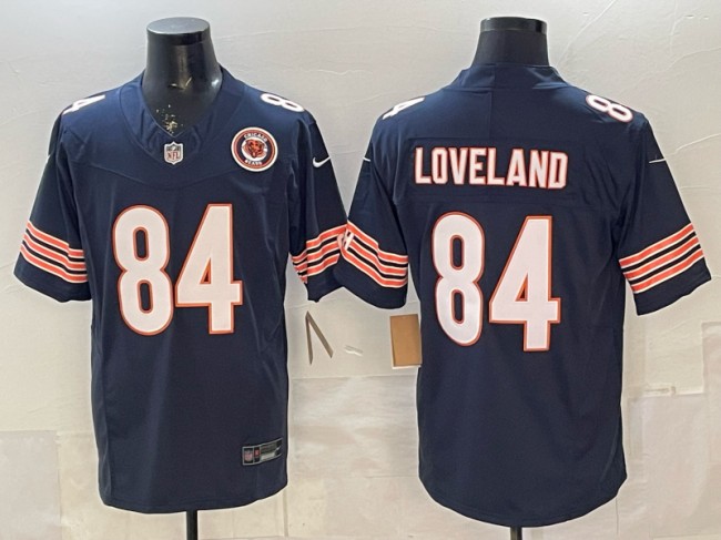 Men's Chicago Bears #84 Colston Loveland Navy F.U.S.E. Team Patch Vapor Limited Stitched Jersey
