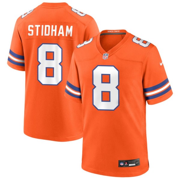 Men's Denver Broncos #8 Jarrett Stidham Orange 1977 Throwback Mile High Collection Vapor Limited Stitched Jersey