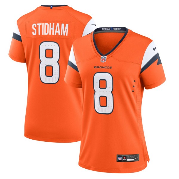 Women's Denver Broncos #8 Jarrett Stidham Orange Team Mile High Collection Vapor Limited Stitched Jersey