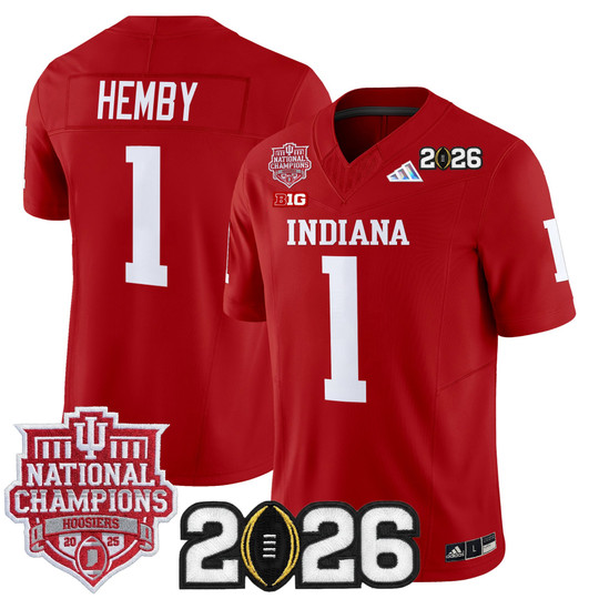 Men & Women & Youth Indiana Hoosiers #1 Roman Hemby Crimson 2025 National Champions & 2026 CFP Final Patch F.U.S.E. Vapor Limited Stitched Jersey
