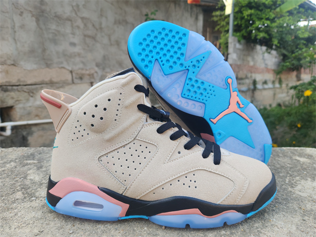 Men's Running Weapon Air Jordan 6 Bone Blue Shoes 087