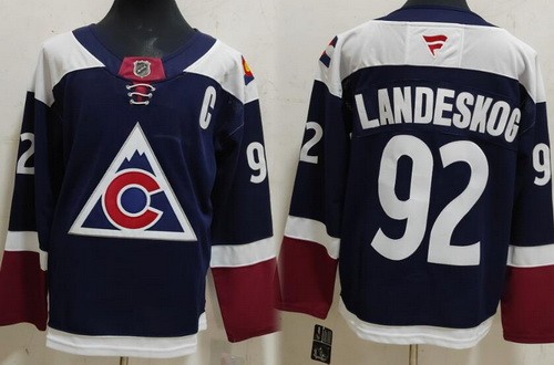 Men's Colorado Avalanche #92 Gabriel Landeskog Navy Authentic Stitched Jersey
