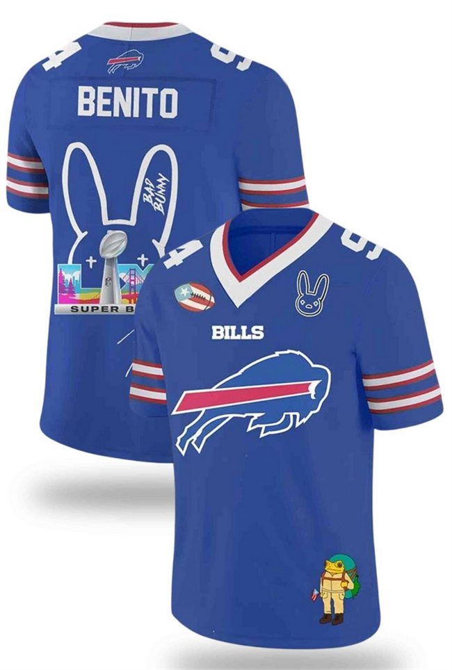 Men's Buffalo Bills Royal 2025-2026 Super Bowl LX 60 Print Jersey