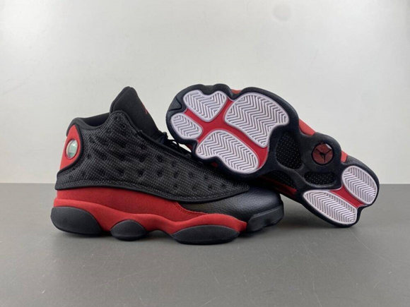 Men's Running Weapon Air Jordan 13 Black Red Shoes 069