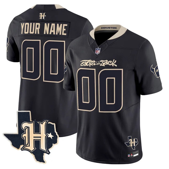 Men's & Women's & Youth Houston Texans x Cactus Jack Custom Navy F.U.S.E. Vapor Limited Stitched Jersey